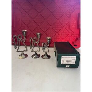 Vintage International Silver Co. Silver Plate Angel (3) Candle Holders 7.5" 6" 5